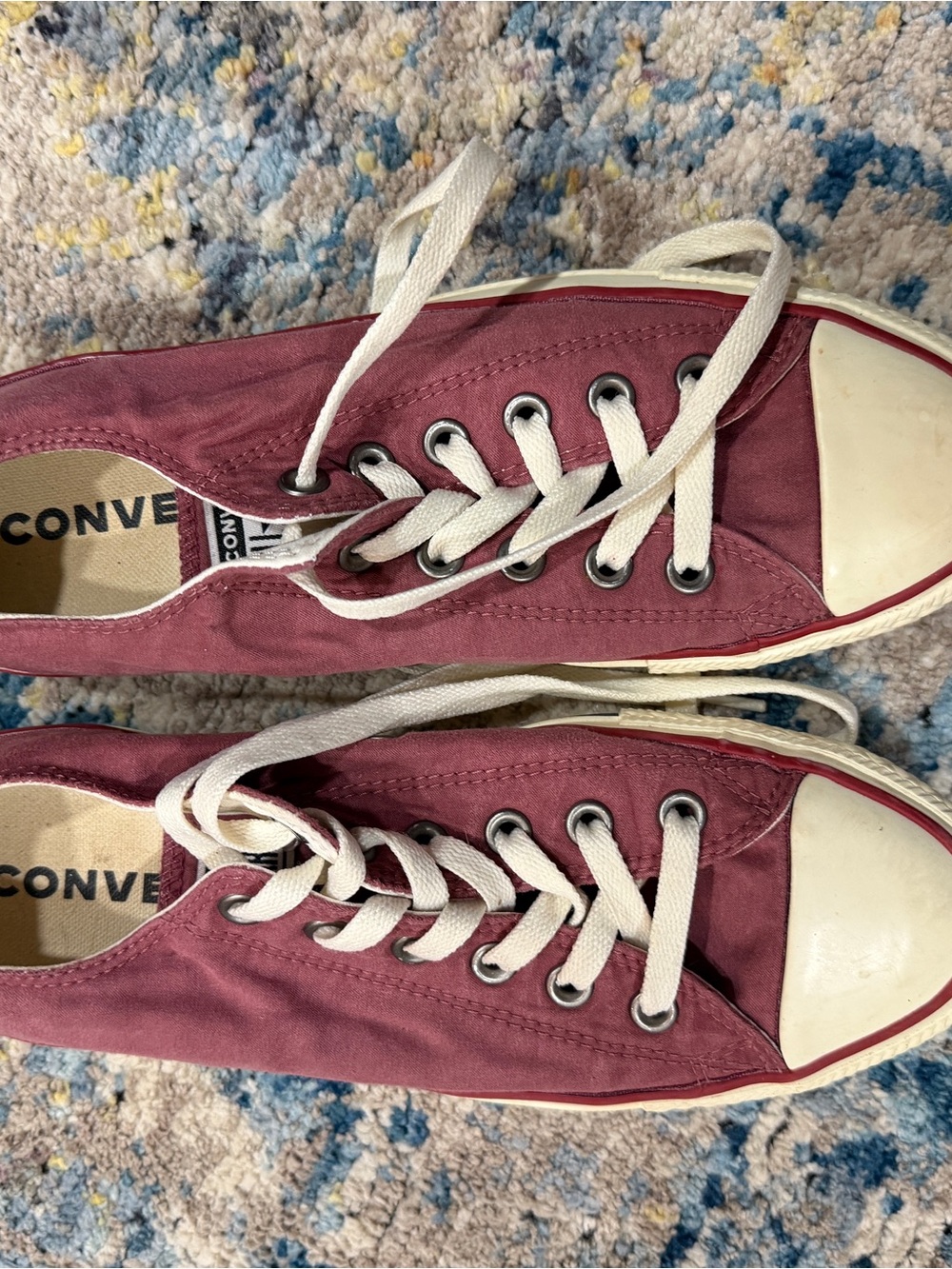 Converse Women Low Top Canvas Sneakers in Wine